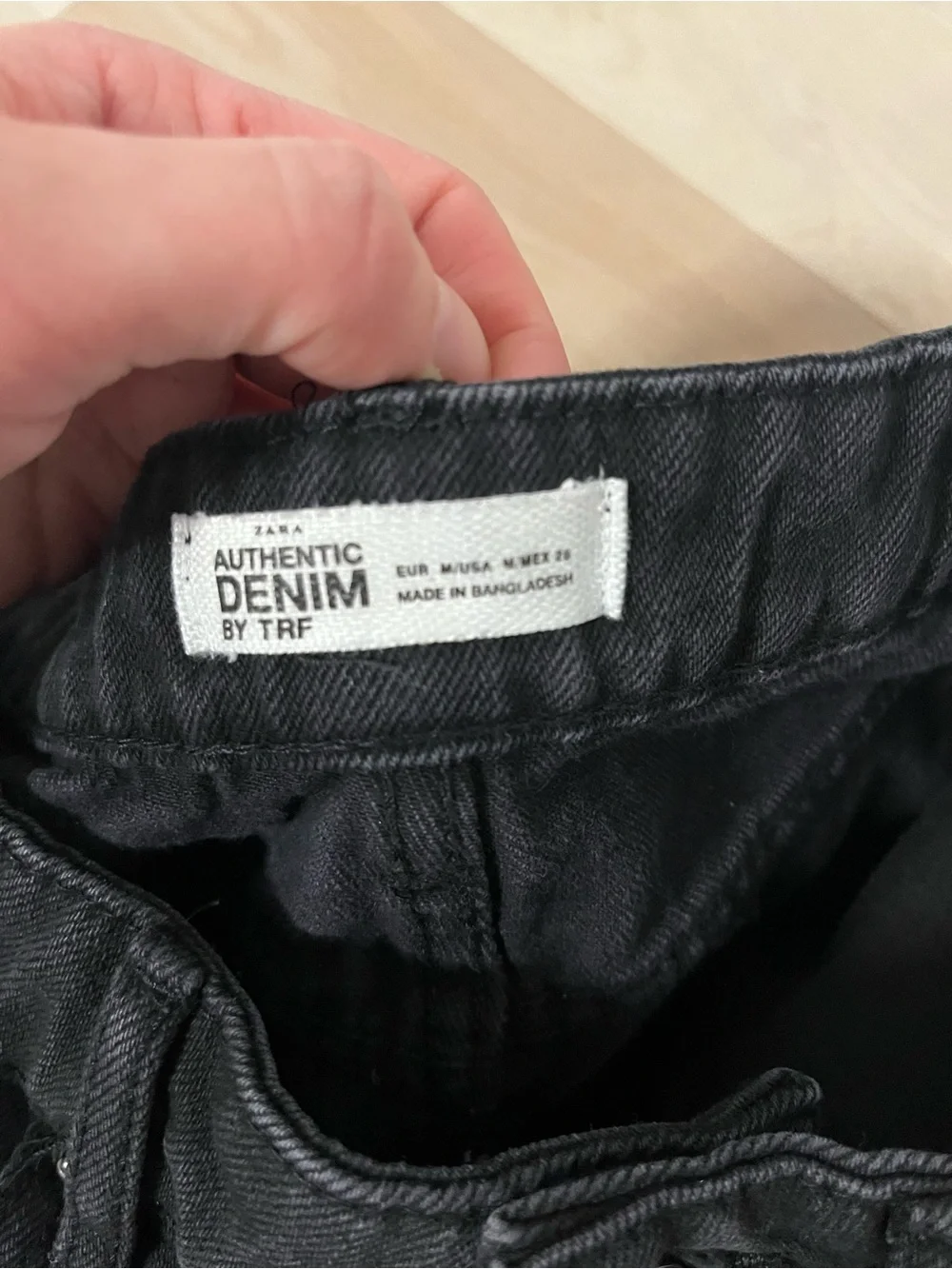 Jean Zara Black Mini Skirt size 28 - Picture 3 of 3